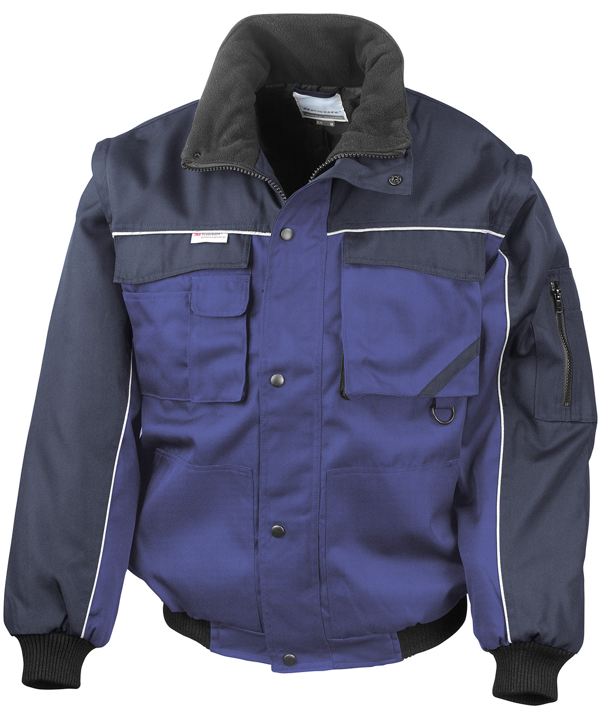 Work-Guard zip sleeve heavy-duty pilot jacket Royal/Navy