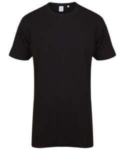 Longline t-shirt with dipped hem Black