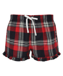 Women's tartan frill shorts Red/Navy Check