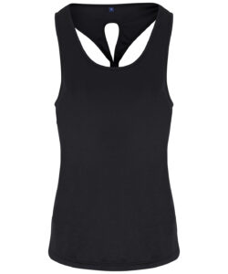 Women's TriDri® yoga knot vest  Black