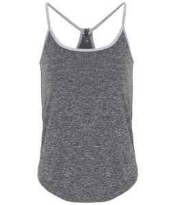 Women's TriDri® yoga vest  Black Melange/Silver Melange