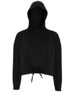 Women's TriDri® cropped oversize hoodie Black