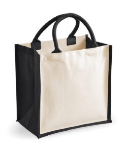 Printers midi jute tote Black