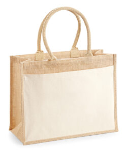 Cotton pocket jute shopper Natural