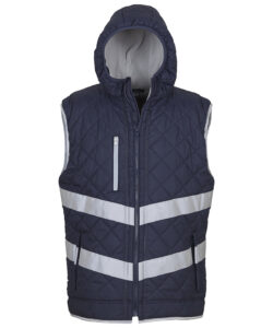 Hi-vis Kensington hooded gilet (HV007) Navy