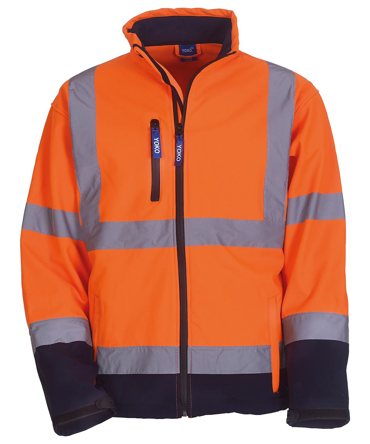 Hi-vis softshell jacket (HVK09) Orange/Navy