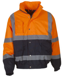 Hi-vis two-tone bomber jacket (HVP218) Orange/Navy