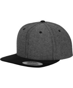 Chambray-suede snapback (6089CH) Black/Black