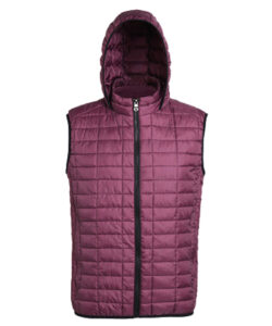 Honeycomb hooded gilet Mulberry