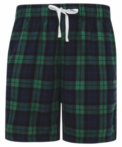 Tartan lounge shorts Navy/Green Check