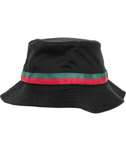 Stripe bucket hat (5003S) Black/Fire Red/Green
