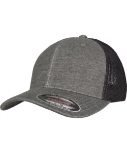 Retro trucker melange cap (6511M) Khaki/Black Mesh