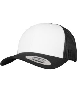 Retro trucker coloured front (6606CF) Black/White/Black