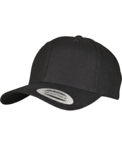 6-panel curved metal snap (7708MS) Black