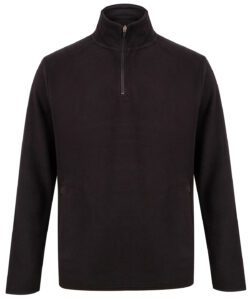 ¼ zip microfleece jacket Black