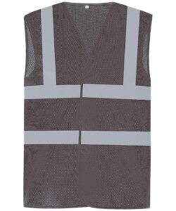 Top cool open mesh 2-band-and-braces waistcoat (HVW120) Grey