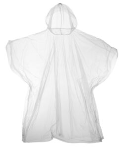 Kids emergency hooded plastic poncho Clear