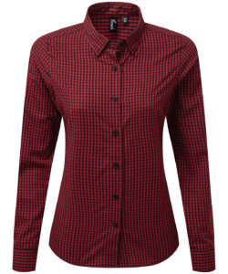 Women's Maxton check long sleeve shirt Black/Red