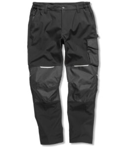 Slim softshell work trouser Black