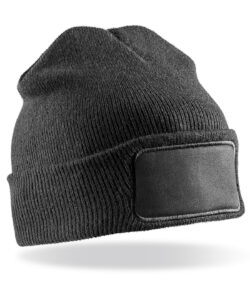 Double-knit printers beanie Black