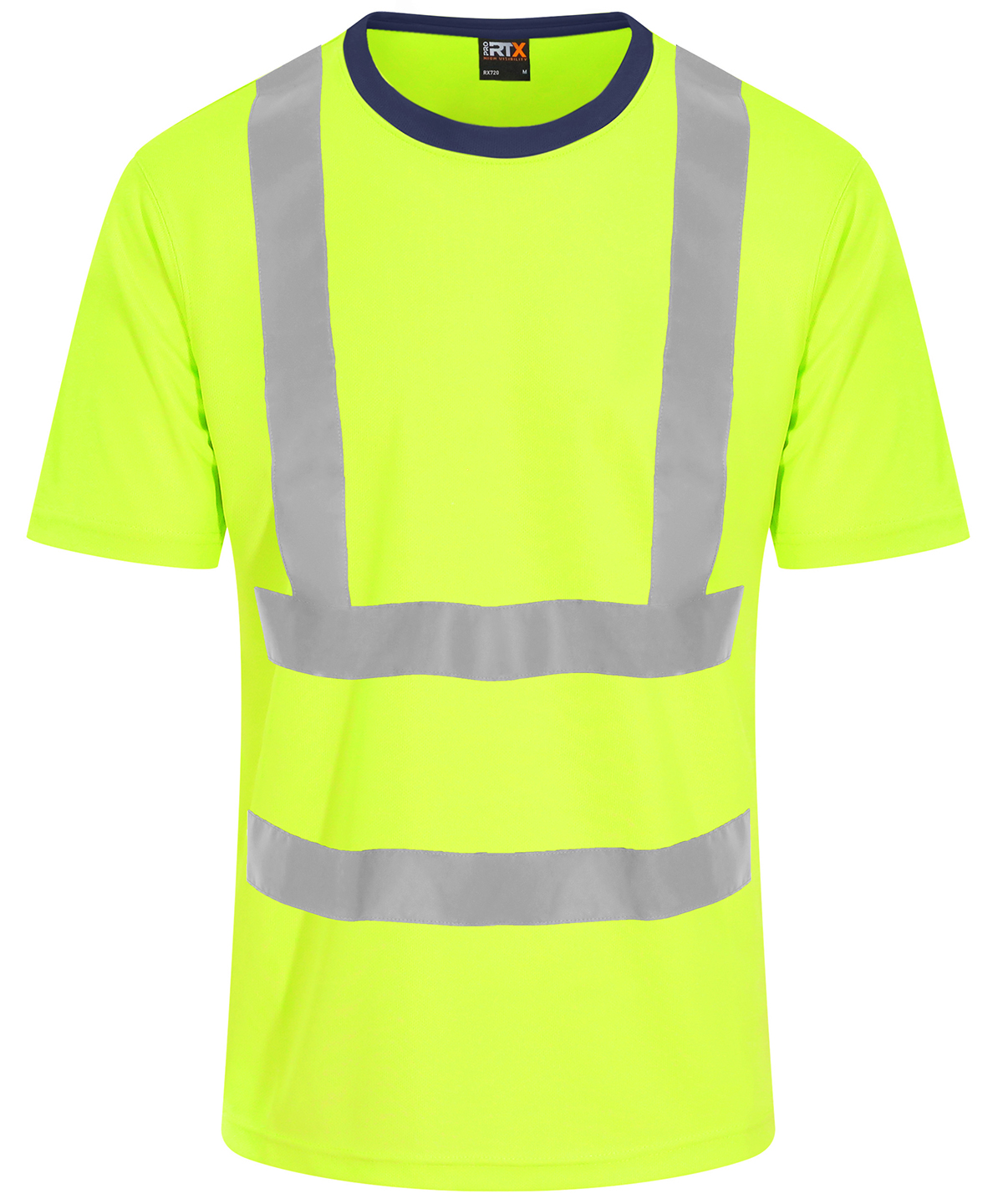 High visibility t-shirt HV Yellow/Navy
