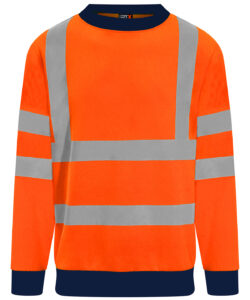 High visibility sweatshirt HV Orange/Navy