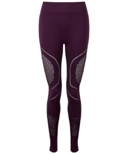 Women's TriDri® seamless '3D fit' multi-sport reveal leggings Mulberry