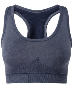 Tridri® seamless 3D fit" multi-sport sculpt bra top denim" Indigo Denim