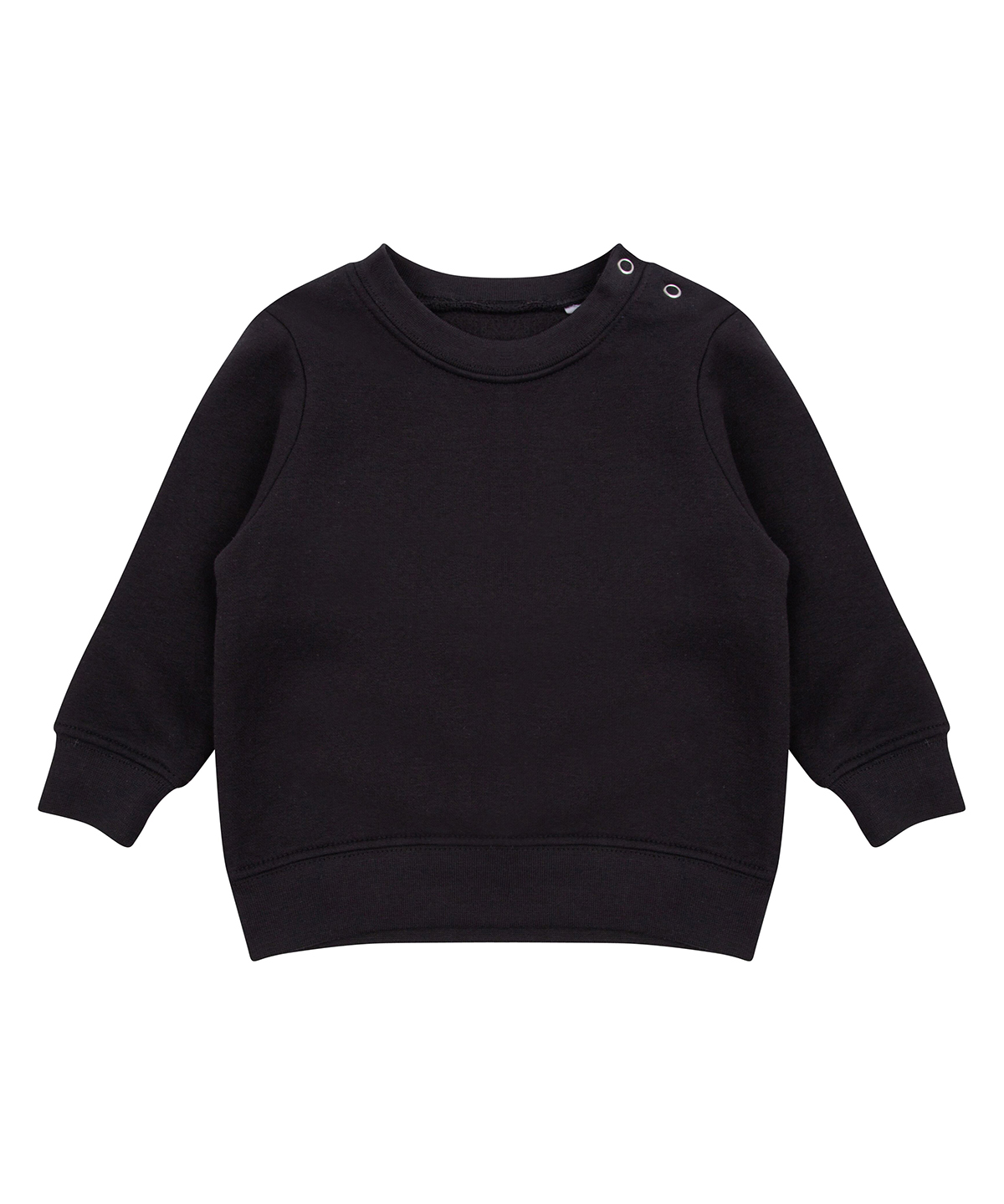 Crew neck sweatshirt with shoulder poppers Black