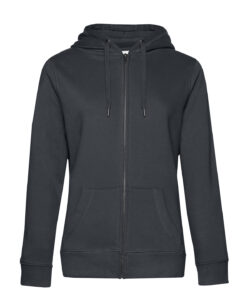 B&C Queen zipped hooded Asphalt