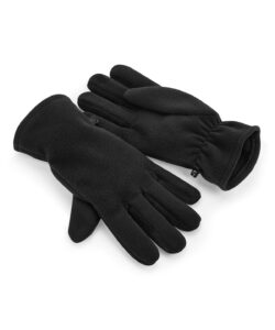 Recycled fleece gloves Black