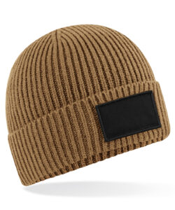 Fashion patch beanie Biscuit/Black