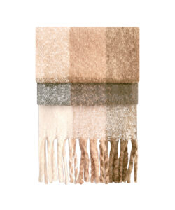 Fluffy check scarf Brown Check