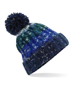 Corkscrew pom pom beanie Alpine Blues
