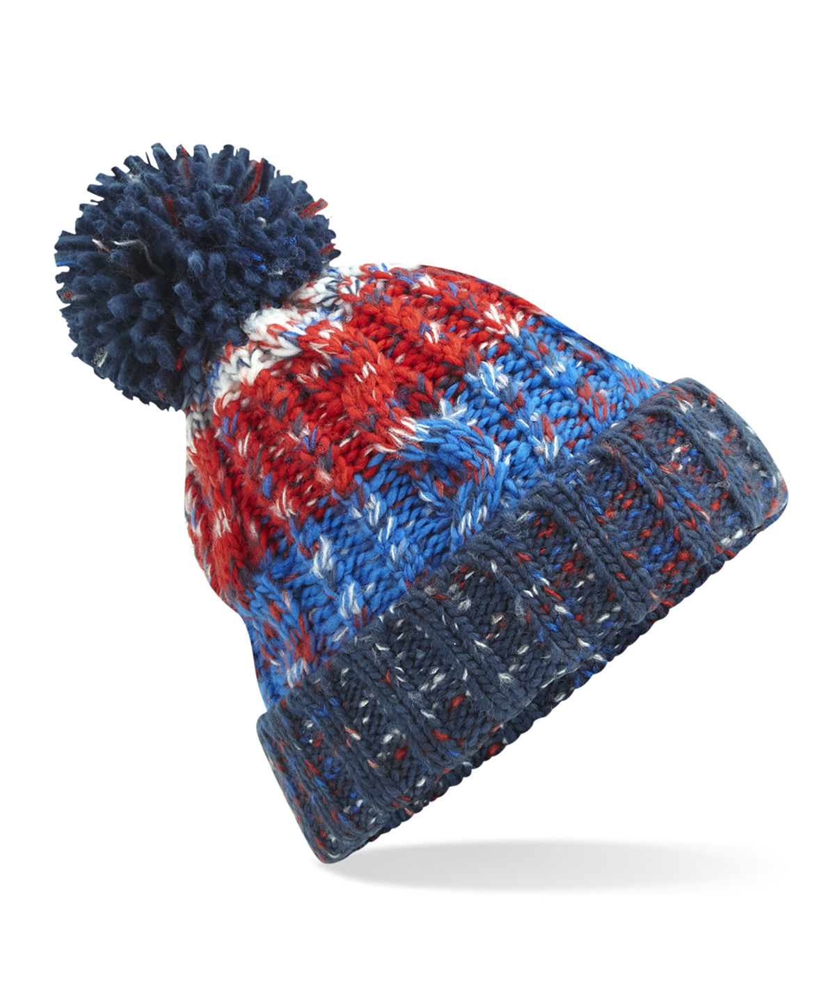 Corkscrew pom pom beanie Chilli Blues