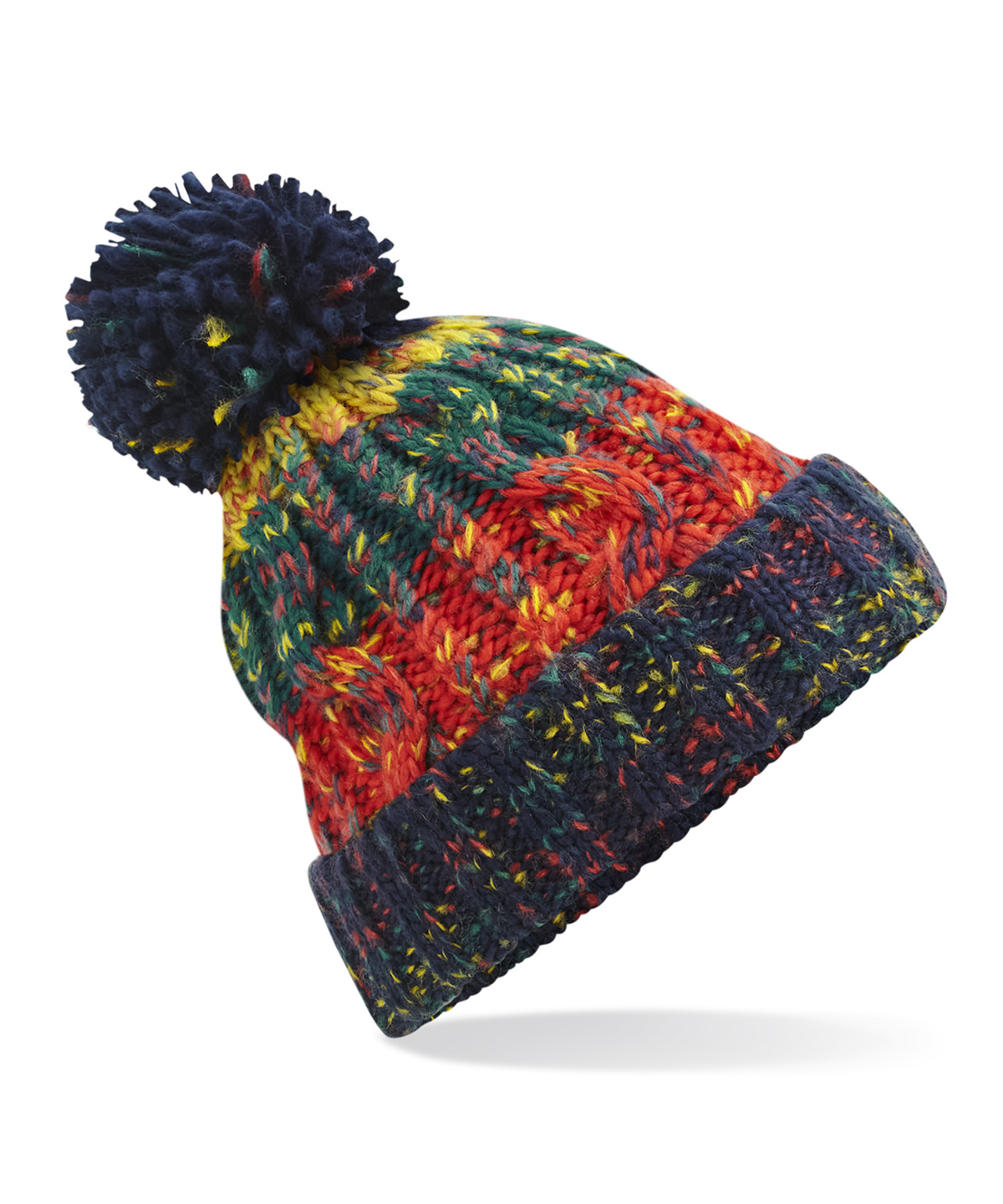 Corkscrew pom pom beanie Crackling Campfire