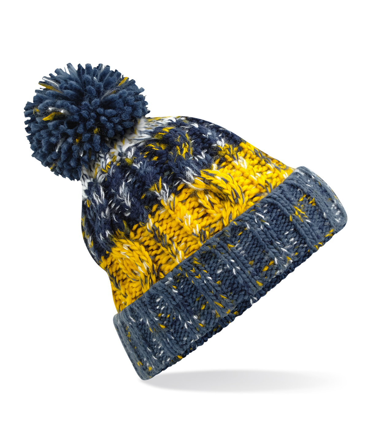 Corkscrew pom pom beanie Morning Frost