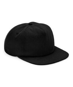 Organic cotton unstructured 5-panel cap Black