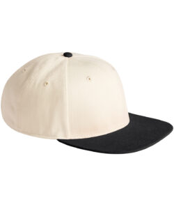 Contrast flat peak 6-panel cap Natural/Black