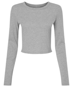 Women’s micro rib long sleeve baby t-shirt Athletic Heather