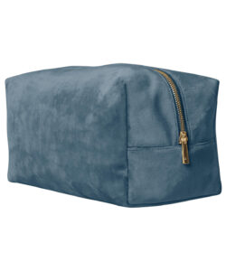Velvet toiletry/accessory case Blue Topaz