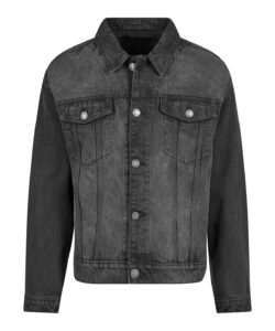 Heavy ounce boxy denim jacket Black Washed