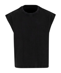 Vintage cropped heavy sleeveless tee Black