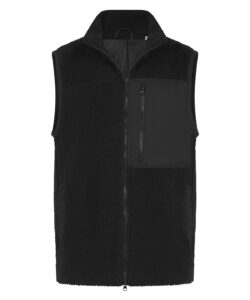 Recycled sherpa gilet Black