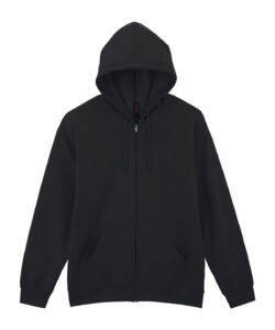 Softstyle™ midweight fleece adult full-zip hooded sweatshirt Black