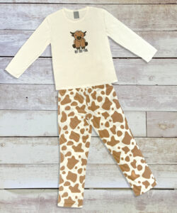 Appliqué pyjamas Highland Cow