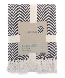 Recycled mixed-fabric throw Grey