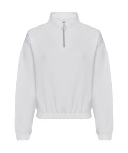 Women's cropped ¼-zip sweat Arctic White