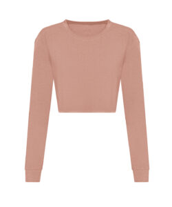 Women's long sleeve cropped T Dusty Pink