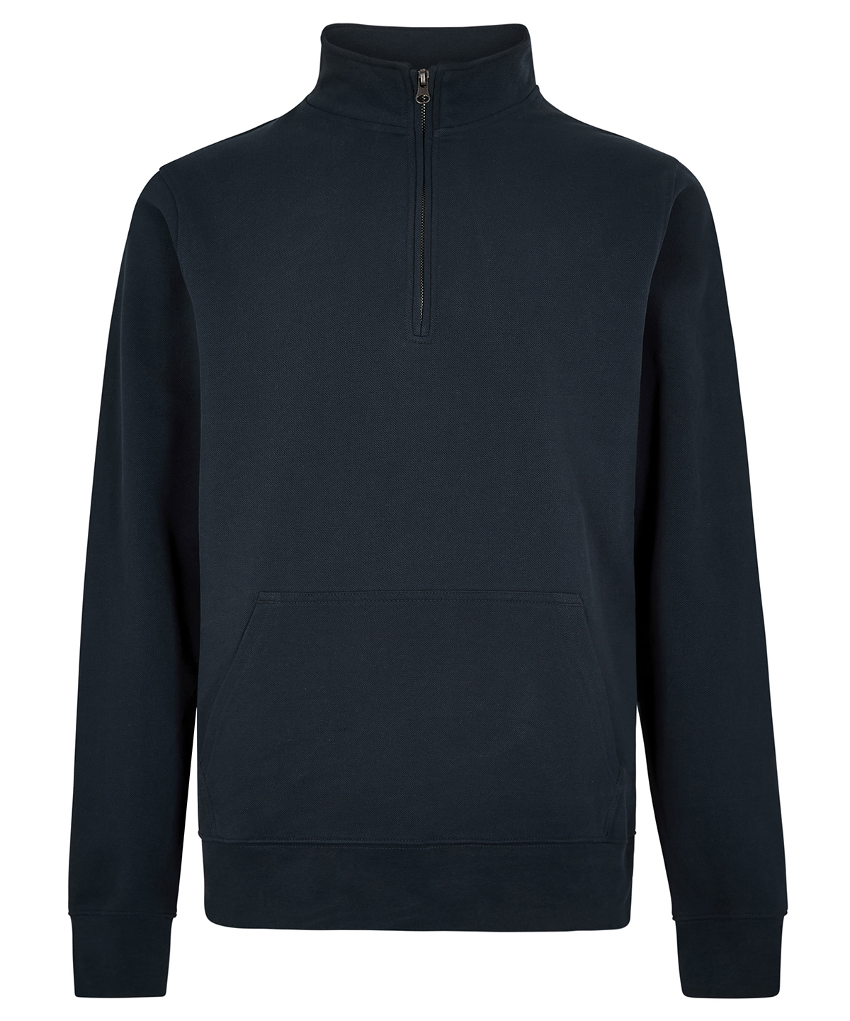 Regular fit 1/4-zip piqué sweatshirt Navy